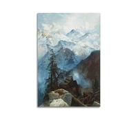 Impression sur toile représentant Albert Bierstadt dans les montagnes - Décoration murale moderne pour chambre à coucher - 40 x 60 cm