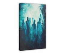 Impression sur toile représentant des apparitions fantômes - Décoration murale pour salon, chambre à coucher - 20 x 30 cm