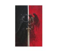 Impression sur toile représentant des dieux noirs et rouges - Décoration murale pour salon, chambre à coucher - 50 x 75 cm