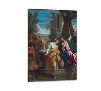 Impression sur toile représentant Jésus Christ Le Christ et la Samaritaine - Décoration murale d'intérieur - 30 x 45 cm