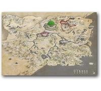 Impression Sur Toile Représentant La Carte Du Monde D'Hyrule, Breath Of The Wild, Affiche Murale, Décoration D'Intérieur, 40 X 60 Cm, Sans Cadre