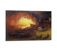 Impression sur toile représentant la destruction de Sodome et Gomorrhe par John Martin Décoration murale 50 x 75 cm