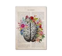 Impression sur toile représentant l'anatomie de la fleur de cerebrum - Art mural vintage - Éducation médicale - Décoration d'intérieur