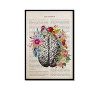 Impression sur toile représentant l'anatomie de la fleur de cerebrum - Art mural vintage - Éducation médicale - Décoration d'intérieur