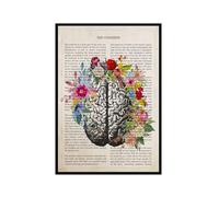 Impression sur toile représentant l'anatomie de la fleur de cerebrum - Art mural vintage - Éducation médicale - Décoration d'intérieur