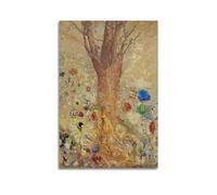 Impression sur toile représentant le Bouddha par Odilon Redon - Décoration murale d'intérieur moderne - Idée cadeau - 60 x 90 cm
