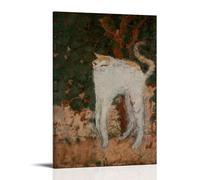 Impression sur toile représentant le chat blanc de Pierre Bonnard - Décoration murale pour chambre à coucher, bureau, salon - 50 x 75 cm