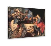 Impression sur toile représentant le Christ à Simon le pharisien Peter Paul Rubens - Décoration murale moderne pour chambre à coucher - 30 x 45 cm