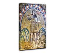 Impression sur toile représentant le Christ comme un guerrier - Ego Sum Via Veritas et Vita - Impression sur toile - Décoration murale moderne pour chambre à coucher familiale - 24 x