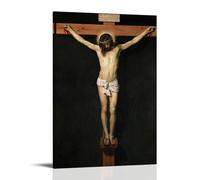 Impression sur toile représentant le Christ sur la croix de Diego Velázquez - Décoration murale pour chambre à coucher, dortoir, salon - 20 x 30 cm