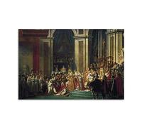 Impression sur toile représentant le couronnement de Napoléon par Jacques Louis David - Décoration murale pour chambre à coucher - 50 x 75 cm