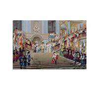 Impression sur toile représentant le Grand Condé de Louis XIV à Versailles en 1674 par Jean-Léon Gerome - Décoration murale moderne pour chambre à coucher - 20 x 30 cm