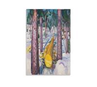 Impression sur toile représentant le journal jaune d'Edvard Munch (2) - Décoration murale pour chambre à coucher et salon - 30 x 45 cm