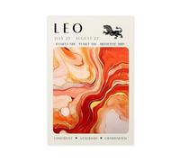 Impression sur toile représentant le Lion - Astrologie - Décoration murale pour salon, chambre à coucher - 50 x 75 cm