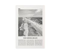 Impression sur toile représentant le logo de la plage de Smyrne, Floride, États-Unis, Paysage de la ville - Décoration murale pour maison, bar, restaurant, garage, café - 40 x 60 cm