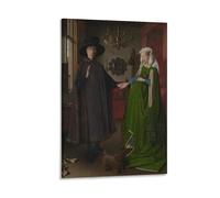 Impression sur toile représentant le mariage d'Arnolfini, Jan Van Eyck - Décoration murale - 60 x 90 cm
