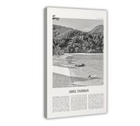 Impression sur toile représentant le parc national d'Abel Tasman en noir et blanc, paysage de la ville de Nouvelle-Zélande, décoration murale moderne pour salon, chambre à coucher (50 x 75 cm)