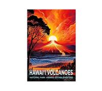 Impression sur toile représentant le parc national des volcans hawaïens - Décoration murale pour salon, chambre à coucher - 40 x 60 cm