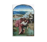 Impression sur toile représentant le personnage de Jérôme Bosch, Saint Christophe portant l'enfant du Christ, décoration murale, sans cadre, 20 x 30 cm