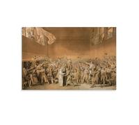 Impression sur toile représentant le serment du court de tennis par Jacques Louis David - Décoration murale moderne - 60 x 90 cm