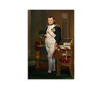 Impression sur toile représentant l'empereur Napoléon dans son étude aux Tuileries par Jacques Louis David - 50 x 75 cm