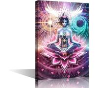 Impression sur toile représentant les sept chakras indiens,Bouddha coloré à suspendre,Décoration de studio de yoga,Cadeau de guérison spirituelle pour la famille et les amis,20.3x30.5 cm