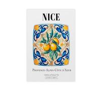 Impression sur toile représentant Nice, Provence-Alpes-Côte d'Azur, France - Décoration murale pour salon, chambre à coucher - 30 x 45 cm