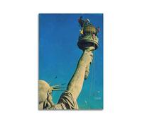 Impression sur toile représentant Norman Rockwell (Working on The Statue of Liberty) - 40 x 60 cm