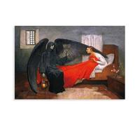 Impression sur toile représentant un ange gothique La mort et la jeune fille de Marianne Stokes - 60 x 90 cm