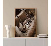 Impression sur toile représentant un guépard, décoration murale tendance, pour chambre, salon ou dortoir (70 x 100 cm, sans cadre)