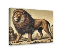 Impression sur toile représentant un lion des montagnes de l'Atlas, décoration murale pour salon, chambre à coucher, 50 x 75 cm