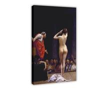 Impression sur toile représentant un marché aux esclaves romains par Jean-Léon Gérôme - Décoration murale moderne pour chambre à coucher - 30,5 x 45,7 cm