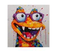 Impression sur toile représentant un monstre de dessin animé bizarre, décoration murale pour salon, chambre à coucher, 50 x 50 cm