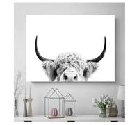 Impression sur toile représentant un yak noir et blanc, décoration murale pour la maison, le salon et la chambre des animaux sauvages, cadre 60 x 80 cm