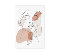 Impression sur toile représentant une esquisse féminine - Décoration murale pour salon, chambre à coucher - 30 x 45 cm