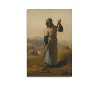 Impression sur toile représentant une femme avec un râteau Jean-François Millet 40 x 60 cm