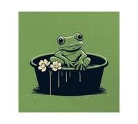Impression sur toile représentant une grenouille zen, décoration murale pour salon, chambre à coucher, 50 x 50 cm