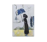 Impression sur toile représentant une jeune fille avec parapluie Pierre Bonnard Décoration murale moderne pour chambre à coucher 50 x 75 cm