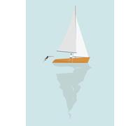 Impression Sur Toile Représentant Une Piscine Estivale, Une Fête, Une Plage, Un Bateau, Un Océan, Un Mur, Une Affiche Nordique, Une Décoration De Salon, Format A7 50X70Cm Sans Cadre