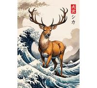 Impression sur Toile Retro Japanese Great Wave of Animals Capybara Koi Kraken Cartoon Poster Canvas Painting Wall Art Pictures Home Interior Decor 60X90Cm No Frame
