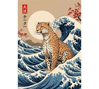 Impression sur Toile Retro Japanese Great Wave of Animals Capybara Koi Kraken Cartoon Poster Canvas Painting Wall Art Pictures Home Interior Decor 15X20Cm No Frame
