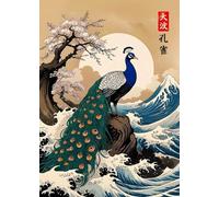 Impression sur Toile Retro Japanese Great Wave of Animals Capybara Koi Kraken Cartoon Poster Canvas Painting Wall Art Pictures Home Interior Decor 30X45Cm No Frame