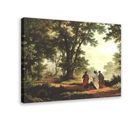 Impression sur toile Road To Emmaüs de Robert Zund - Décoration murale pour chambre à coucher, bureau, chambre, cadre cadeau - 50 x 75 cm
