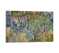 Impression sur toile Roots And Tree Trunks de Vincent Van Gogh - Décoration murale moderne - 40 x 60 cm