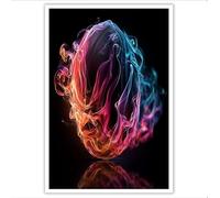 Impression sur Toile Rose-violet Fumée Decoration Murale,art mural Style d'illustration décoration murale pour Salle de Bain Bureau 40x30 cm sans cadre