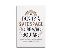 Impression sur toile « Safe Space To Be Who You Are » - Décoration pour chambre à coucher, salon - Sans cadre - 20 x 30 cm