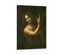 Impression sur toile Saint Jean-Baptiste Léonard de Vinci - Décoration murale pour salon, chambre à coucher - 40 x 60 cm