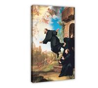 Impression sur toile Saint Joseph de Cupertino - Décoration murale pour chambre à coucher, bureau, chambre, cadre cadeau - 40 x 60 cm