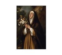 Impression sur toile Sainte Thérèse d'Ávila - Décoration pour chambre à coucher, bureau, chambre - Cadeau - 20 x 30 cm