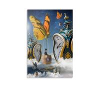 Impression sur toile Salvador Dali (horloge abstraite avec chiffres) - Décoration murale pour salon - 60 x 90 cm